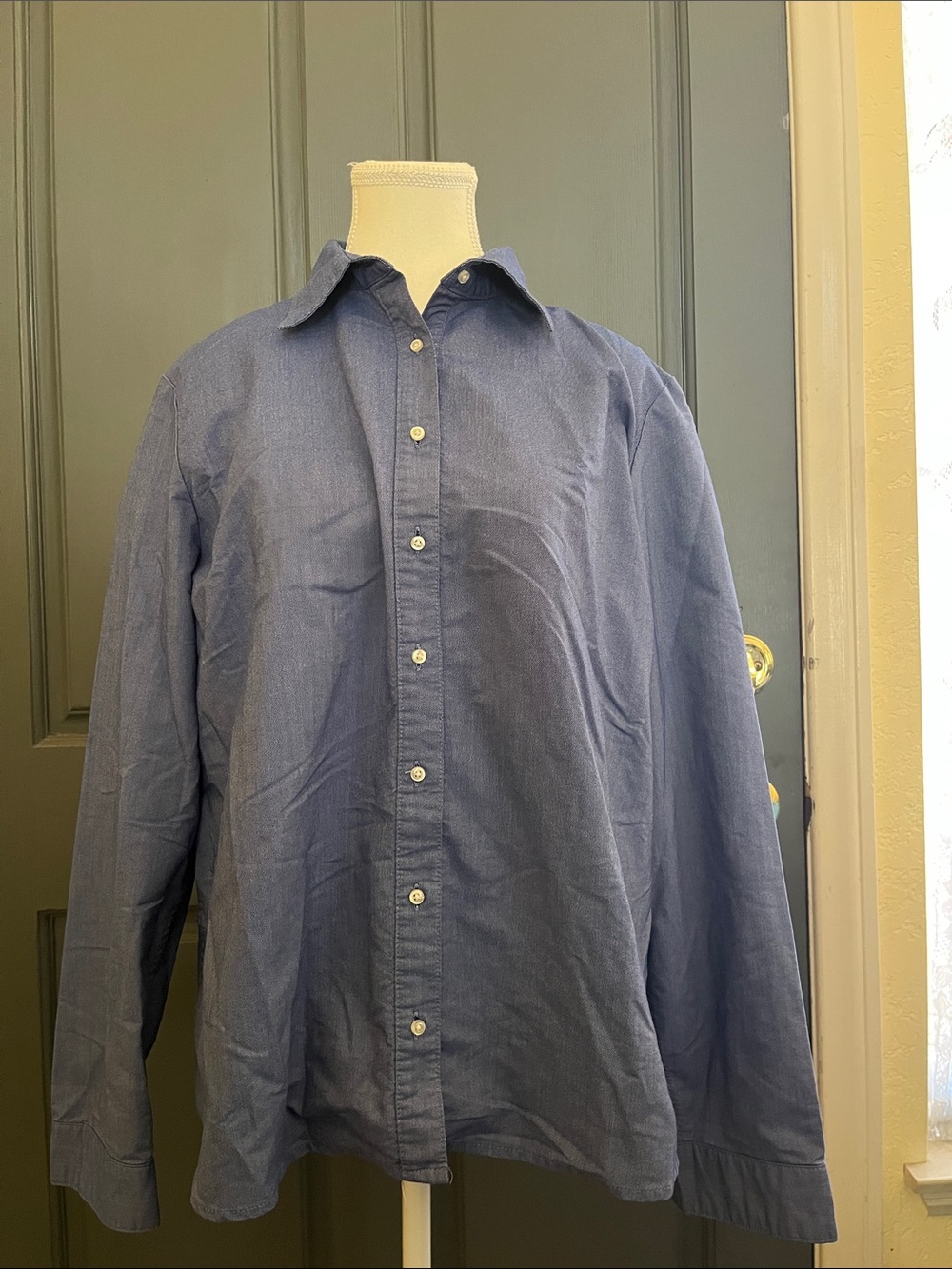 Lands' End Women's Blue Button Down Shirt